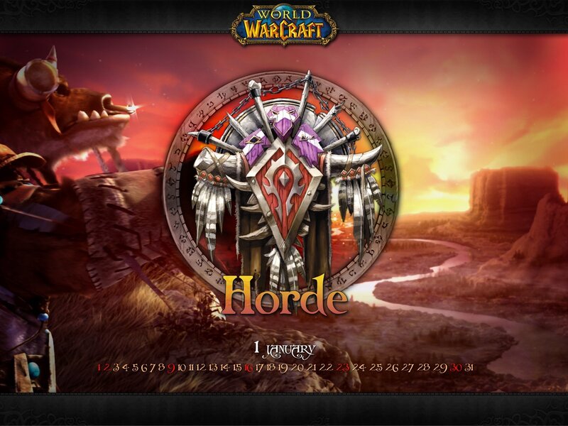 World of Warcraft Horde calendar