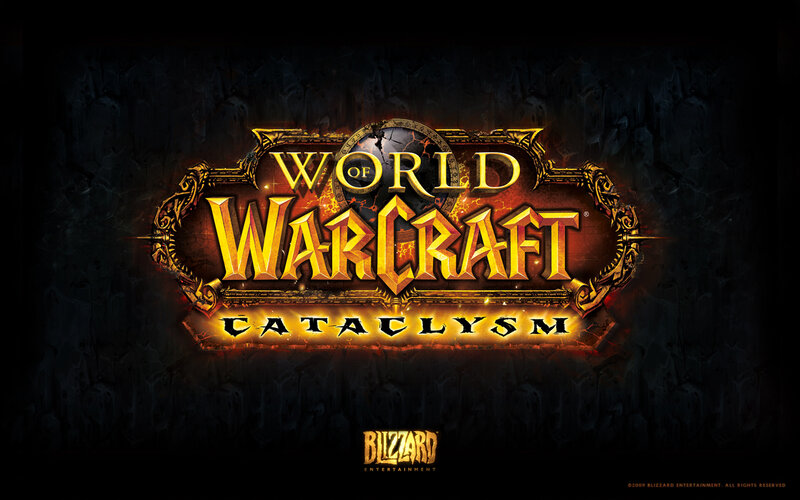 World of Warcraft Logo — Black, Dramatic, Digital Art, Blizzard Entertainment, Cataclysm
