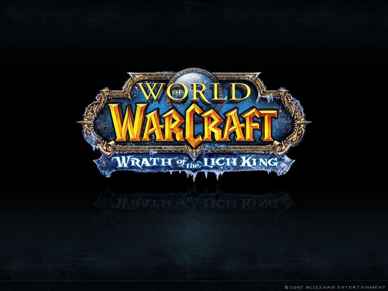 World of Warcraft Logo — Black, Dramatic, Night