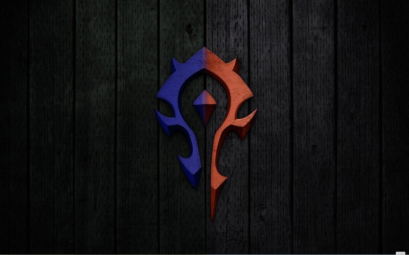 World of Warcraft logo on wood