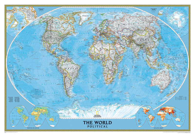 World Political Map — Blue