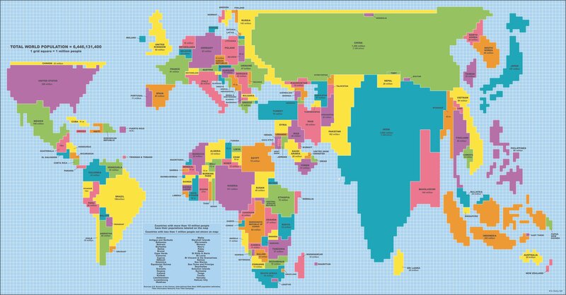 World Population Map by Country