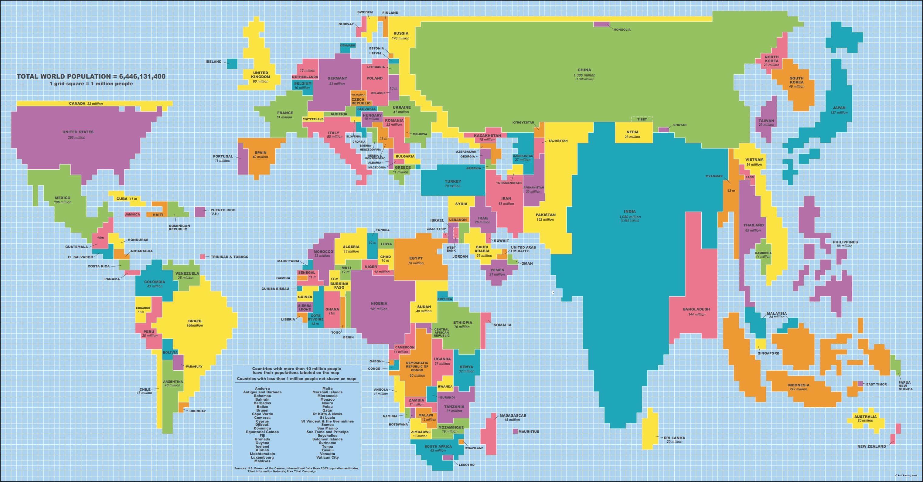 World Population Map by Country