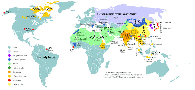 World script distribution map