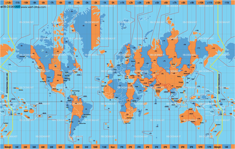 World time zone map