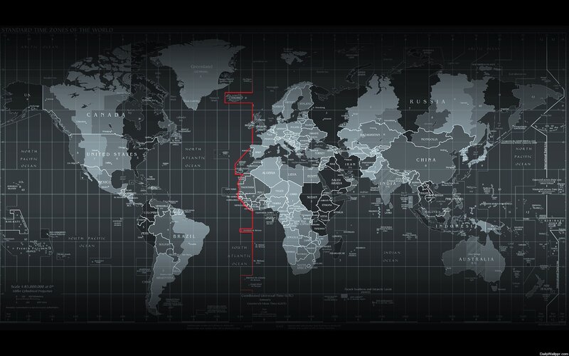World time zones map