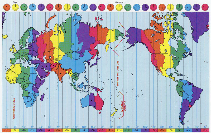 World time zones map