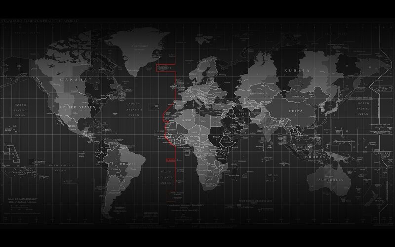 World time zones map