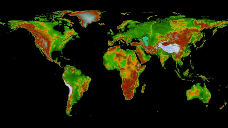 World topography map