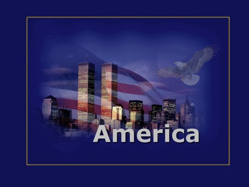 World Trade Center Towers — Blue, Patriotic
