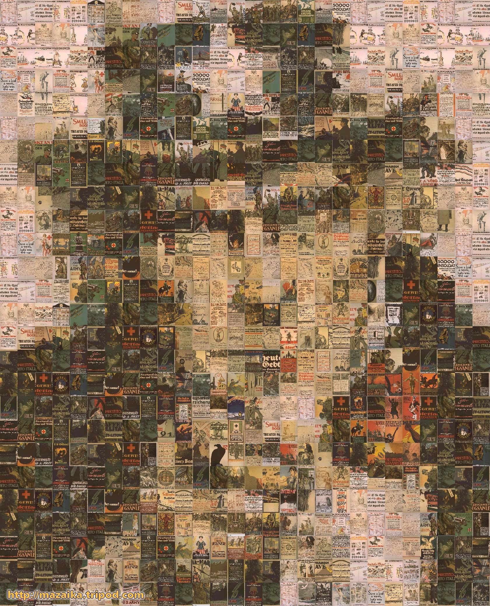 World War I propaganda poster collage