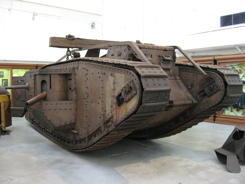 World War I tank on display