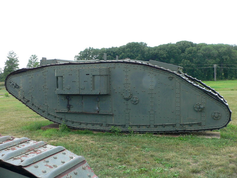 World War I tank on display
