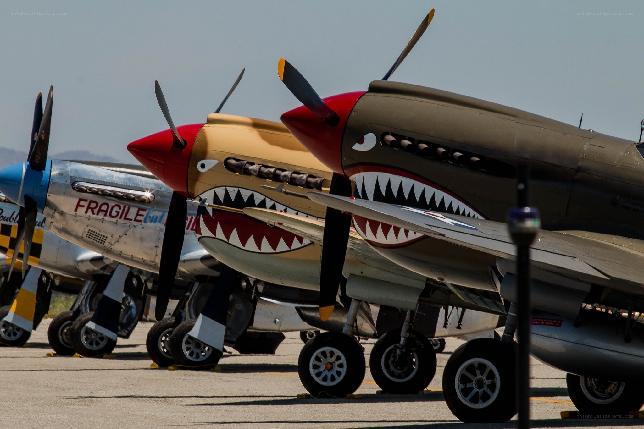 World War II fighter planes on display