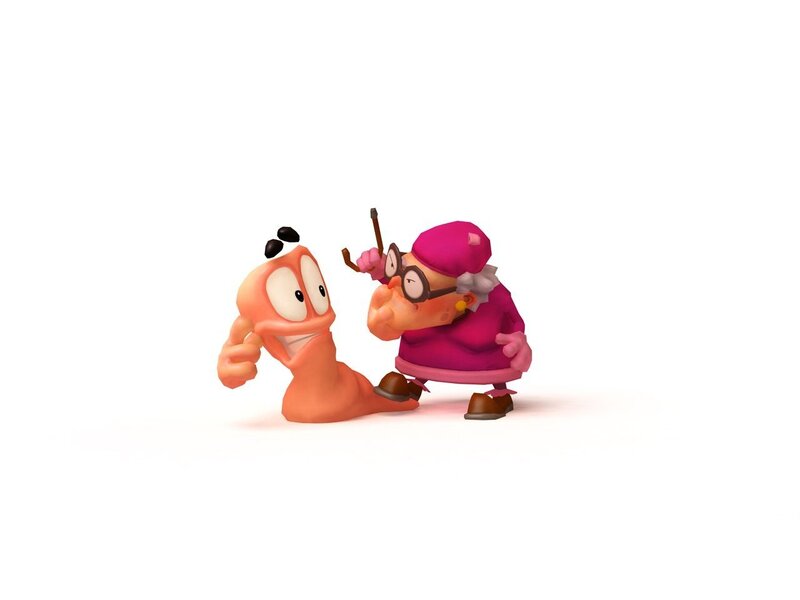 Worm and old woman character