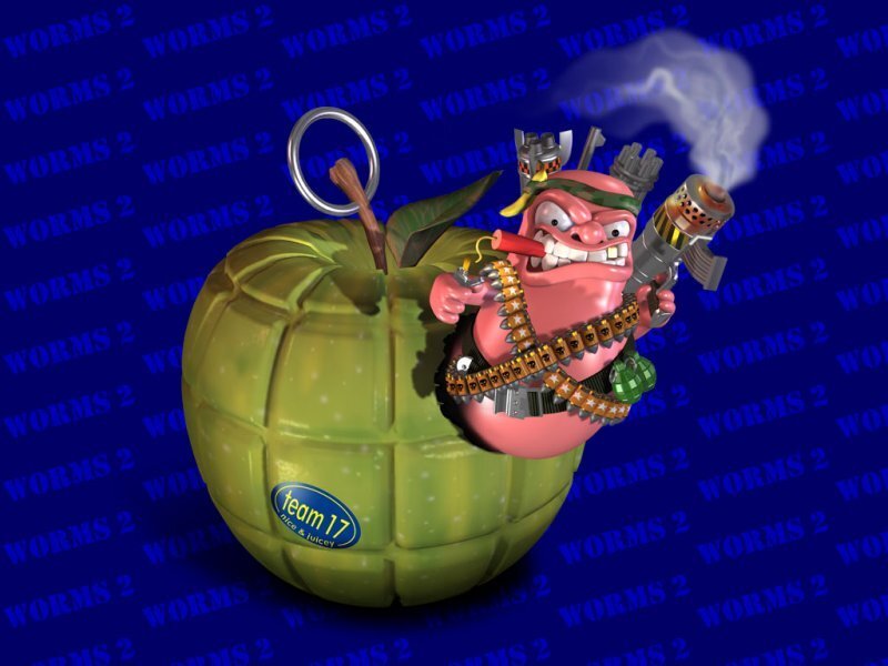 Worms 2 character in grenade