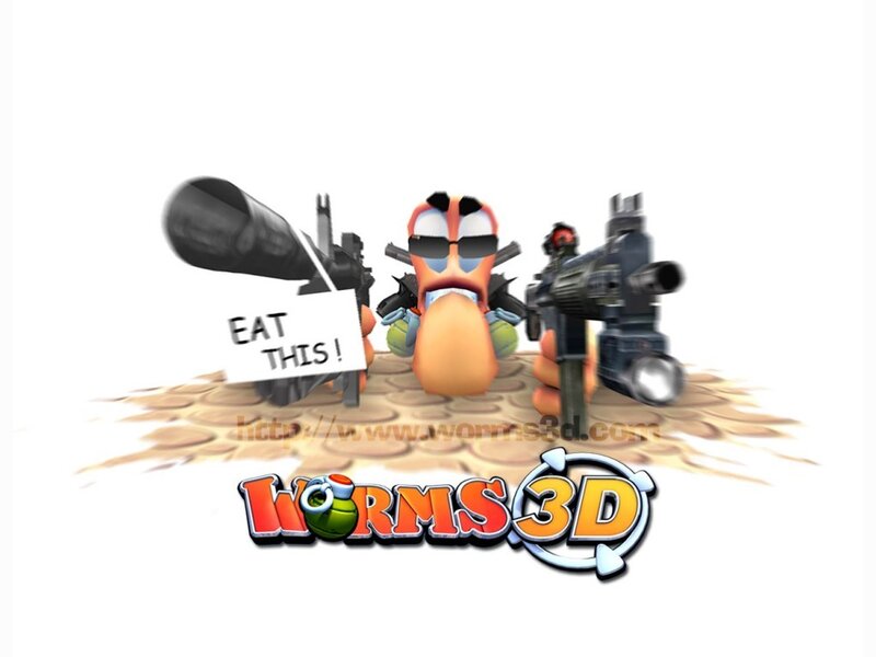 Worms 3D game promotional art