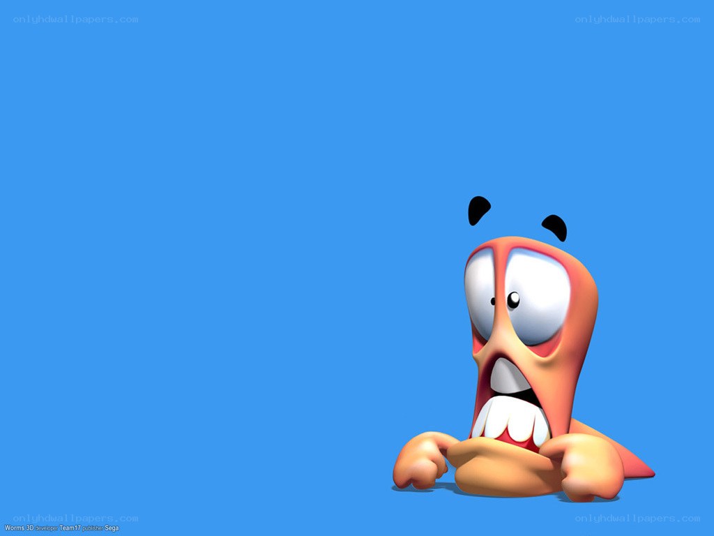 Worms character with shocked expression