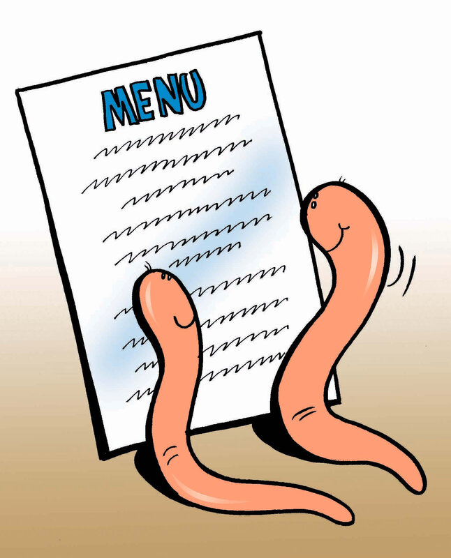 worms reading a menu