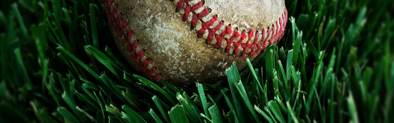 Worn Baseball on Grass — Green, Natural