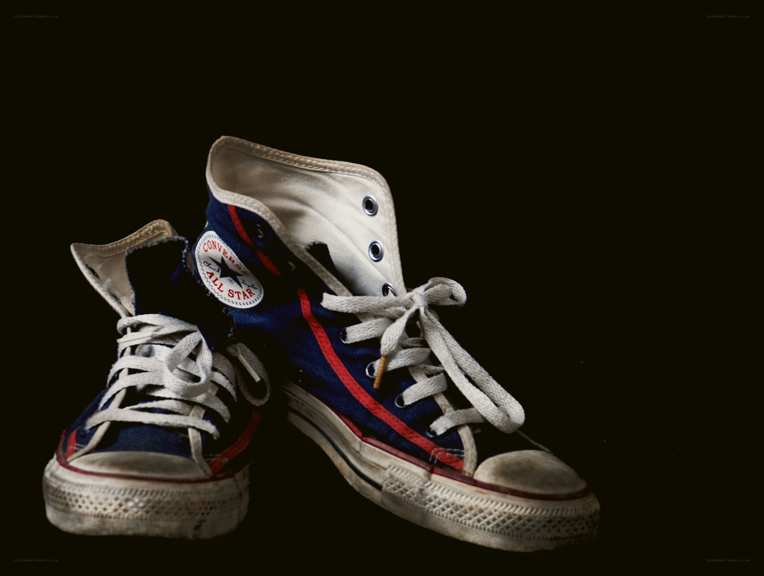 Worn blue Converse sneakers