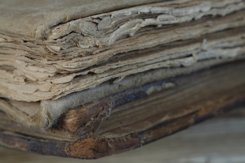 worn book pages close-up