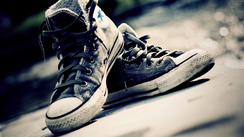 worn converse sneakers