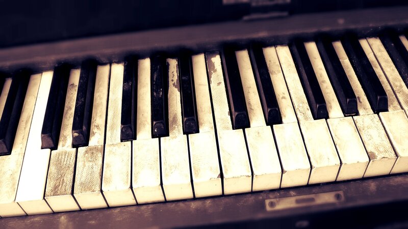 Worn Piano Keys — Black