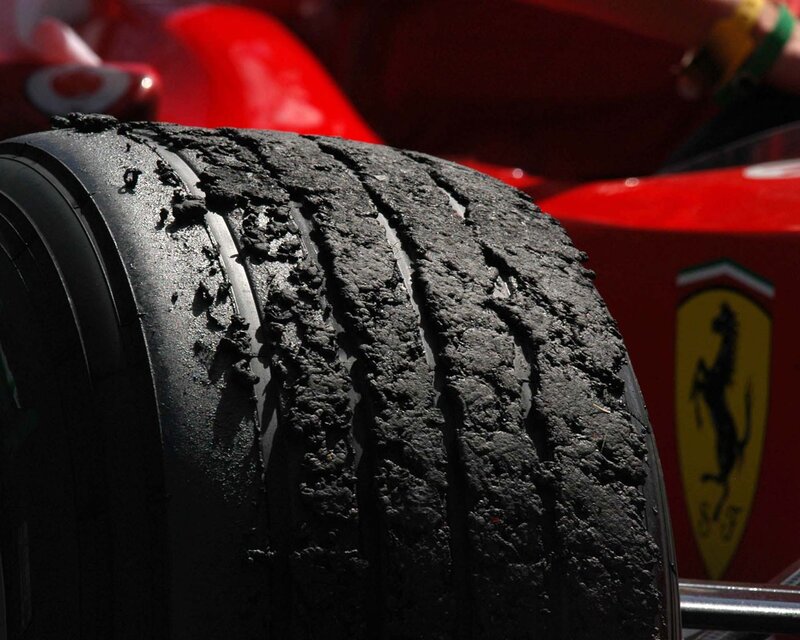 Worn Racing Tire — Red