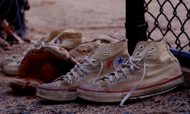 Worn Sneakers and Glove