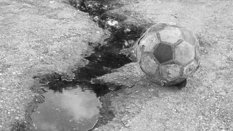 Worn Soccer Ball — Black