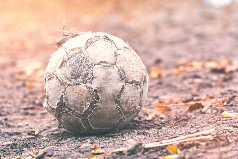 Worn Soccer Ball — Brown, Calm