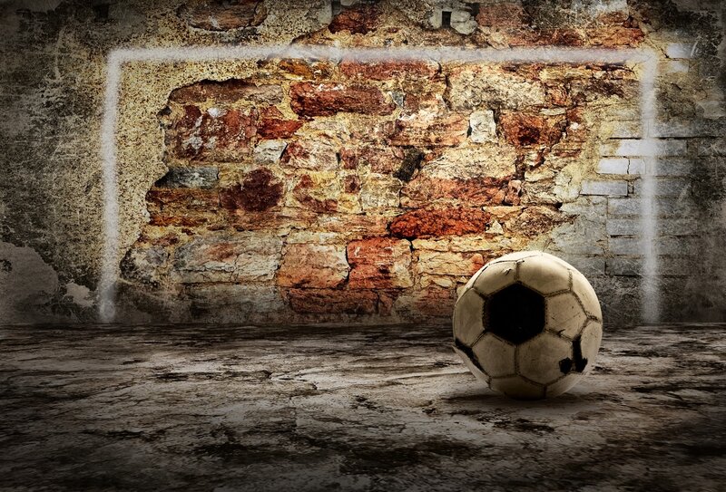 Worn Soccer Ball — Brown
