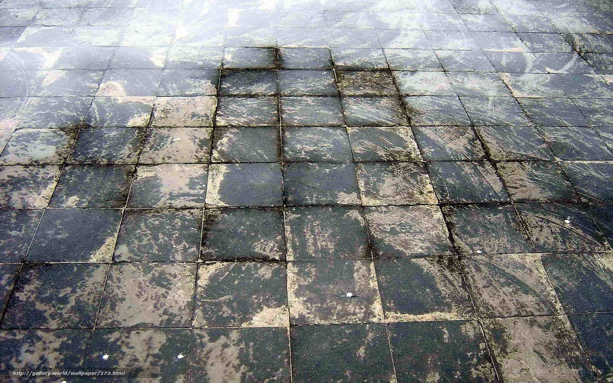 worn stone tiles floor