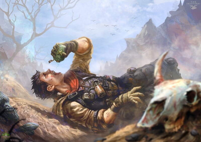 Wounded Soldier Drinking
