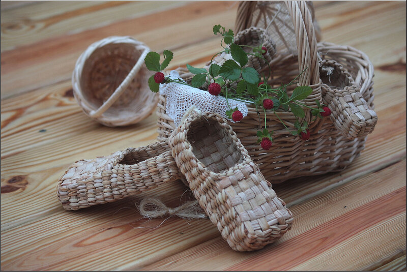 Woven Basket and Shoes