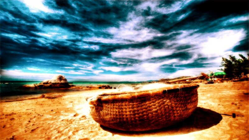 Woven Basket on Beach