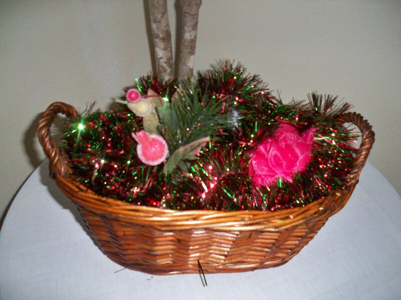 Woven Basket with Decorations