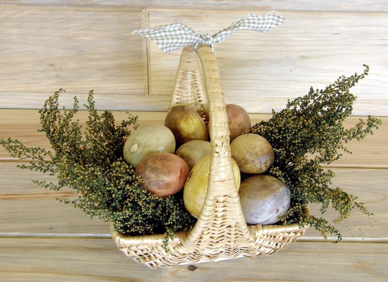 Woven Basket with Eggs — Brown, Calm