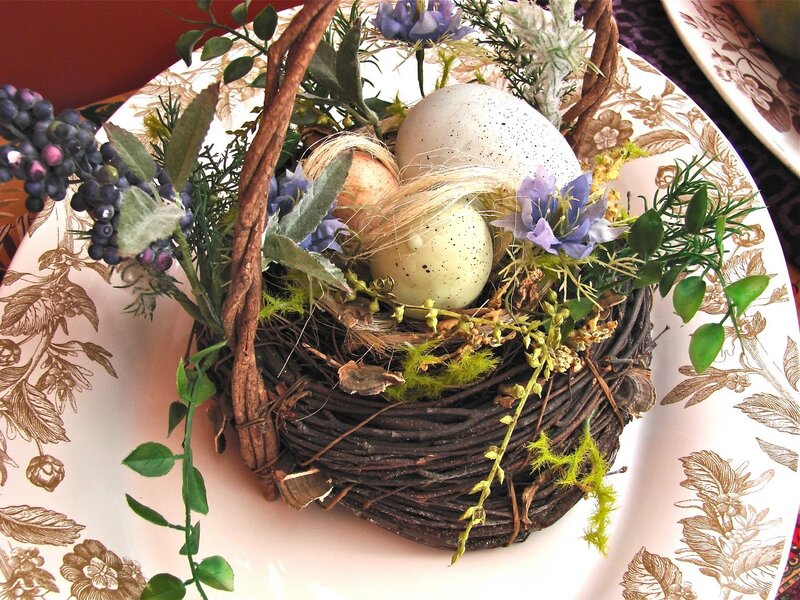 Woven Basket with Eggs