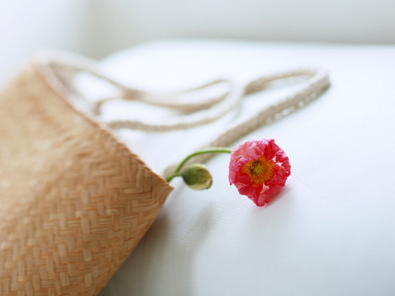 Woven Basket with Flower