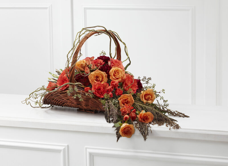 Woven Basket with Flowers — Orange, Calm, Autumn