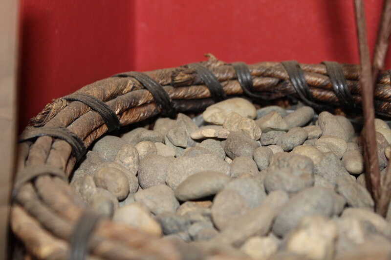 Woven Basket with Stones