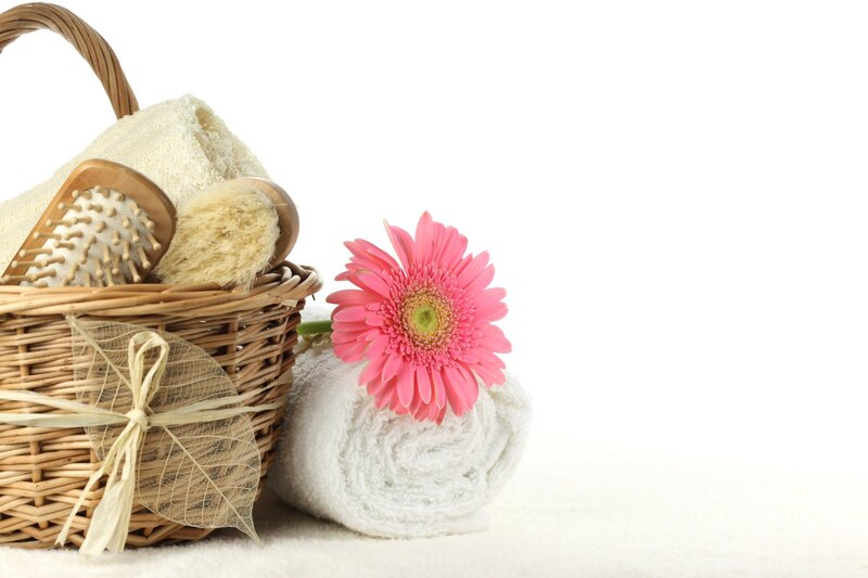 Woven Basket with Towel
