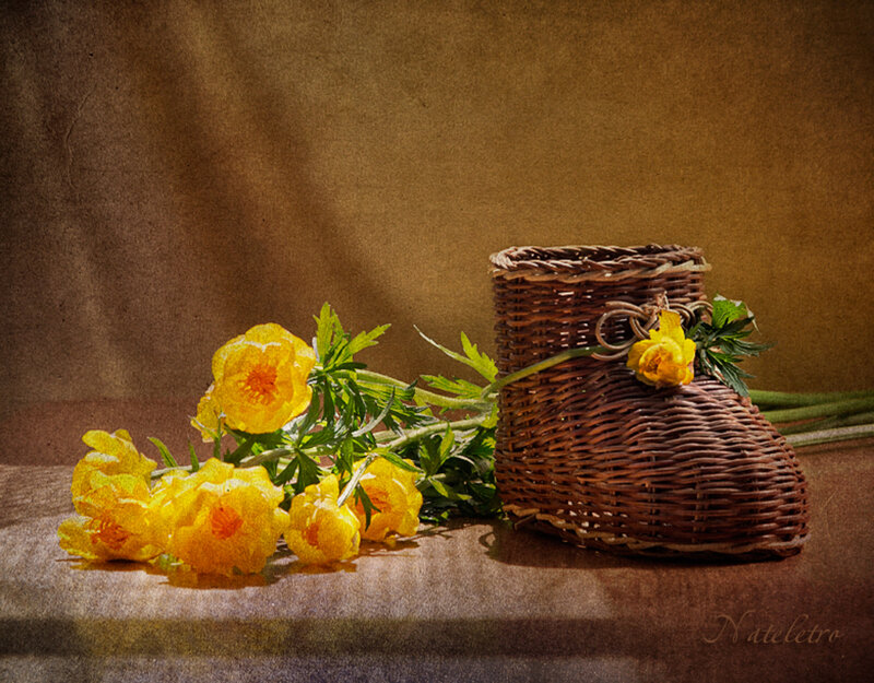 Woven Boot with Flowers