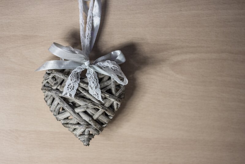 Woven Heart Ornament — Brown
