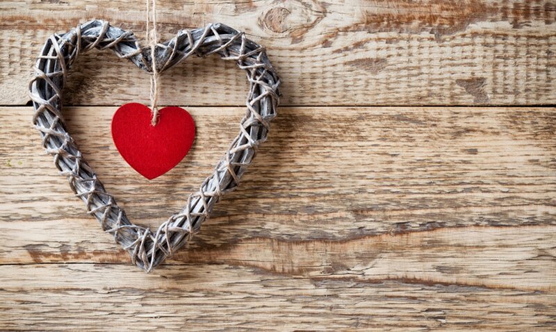 Woven Heart with Red Heart