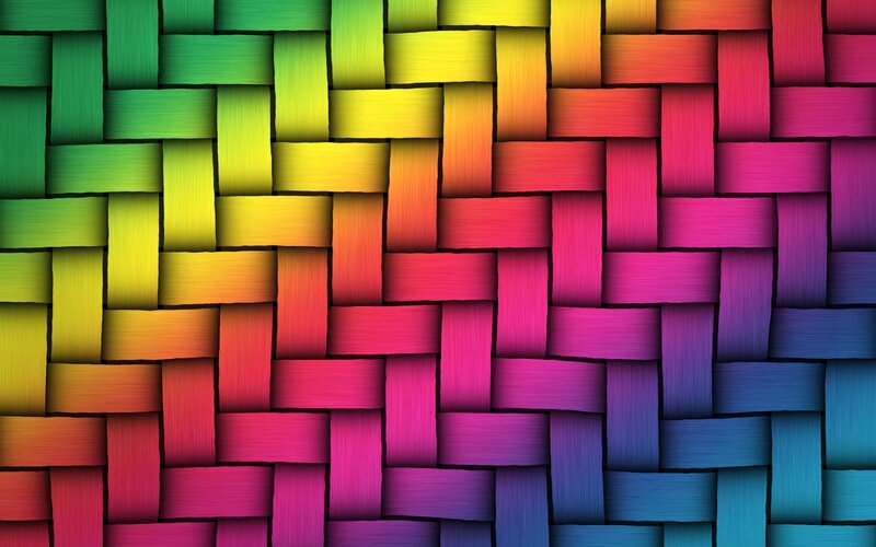 Woven Rainbow Pattern — Red