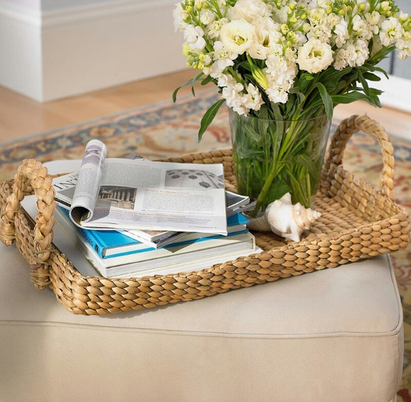 Woven Tray with Flowers