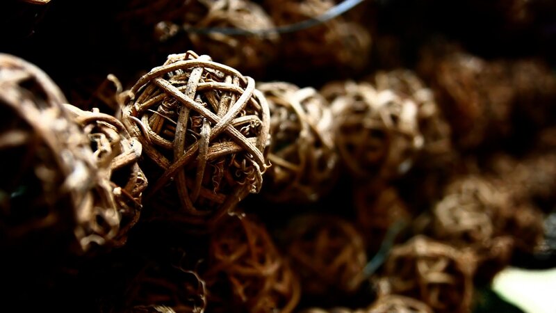 Woven wicker balls